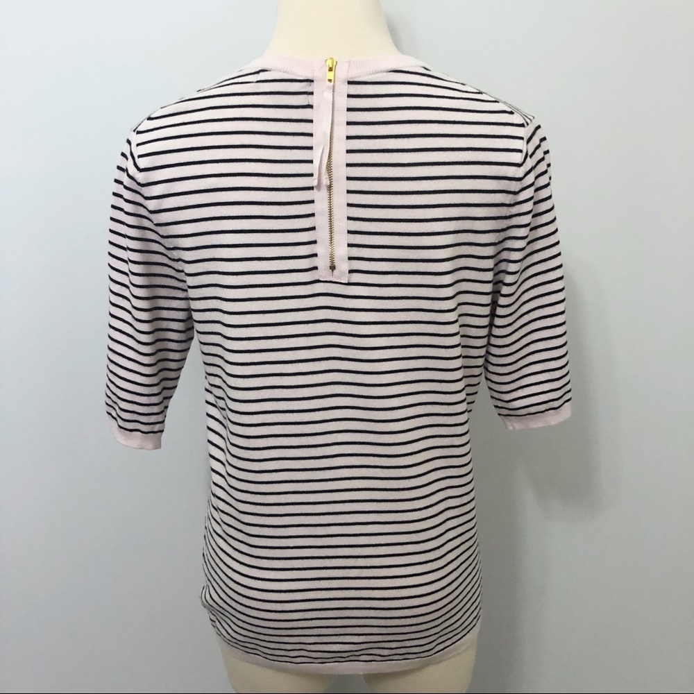 Premise Studio Striped Exposed Zipper Knit Top - Picture 6 of 8